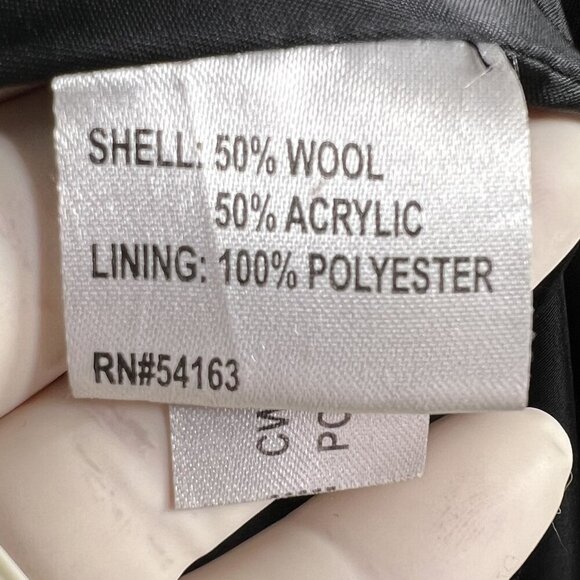 Calvin Klein Women 8 Houndstooth Wool Blend Coat Black White Button Up Old Money - Picture 14 of 16